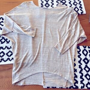 AGB tan lightweight Drop Shoulder Sweater Knit Top size large L